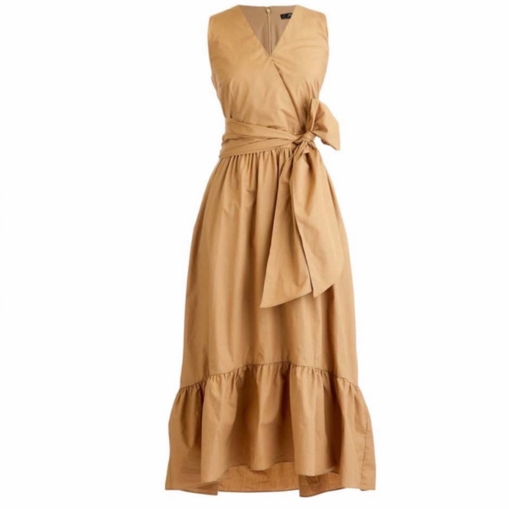 J.CREW Faux Wrap Cotton Poplin Dress Size 6